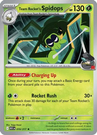 Image of Team Rocket's Spidops 019  - Holofoil ME Ascended Heroes - Rare