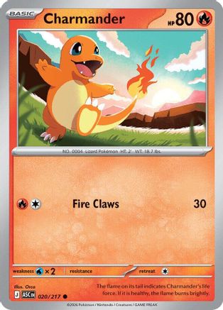 Image of Charmander 020  - Reverse Holofoil ME Ascended Heroes - Common