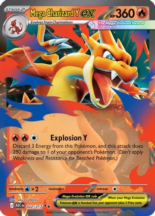 Image of Mega Charizard Y ex 022/217  - Holofoil ME Ascended Heroes - Double Rare