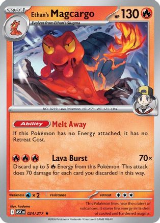 Image of Ethan's Magcargo 024/217  - Holofoil ME Ascended Heroes - Rare