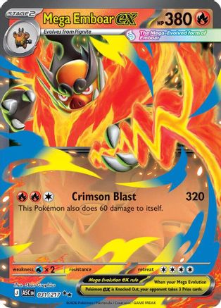 Image of Mega Emboar ex 031/217  - Holofoil ME Ascended Heroes - Double Rare