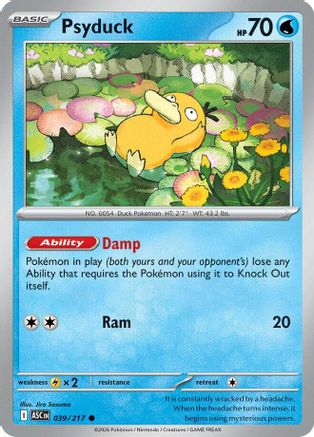 Image of Psyduck 039/217  - Reverse Holofoil ME Ascended Heroes - Common