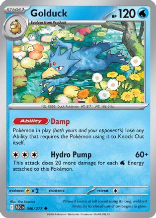 Image of Golduck 040  - Reverse Holofoil ME Ascended Heroes - Uncommon
