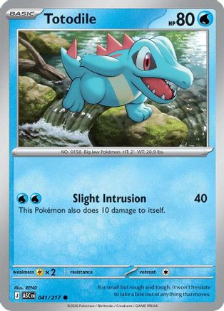 Image of Totodile 041  - Reverse Holofoil ME Ascended Heroes - Common