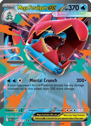 Image of Mega Feraligatr ex 043/217  - Holofoil ME Ascended Heroes - Double Rare