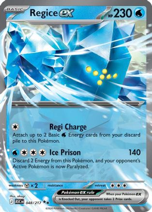 Image of Regice ex 048  - Holofoil ME Ascended Heroes - Double Rare