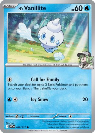 Image of N's Vanillite 049  ME Ascended Heroes - Common