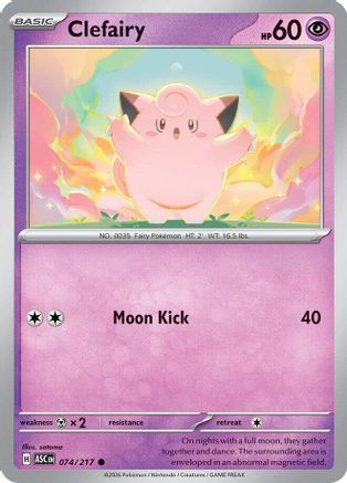 Image of Clefairy 074  - Reverse Holofoil ME Ascended Heroes - Common