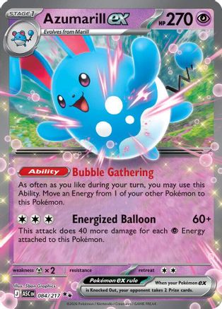 Image of Azumarill ex 084  - Holofoil ME Ascended Heroes - Double Rare