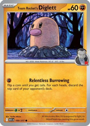 Image of Team Rocket's Diglett 100  ME Ascended Heroes - Common
