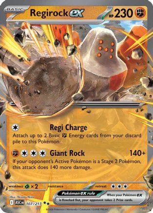 Image of Regirock ex 107  - Holofoil ME Ascended Heroes - Double Rare