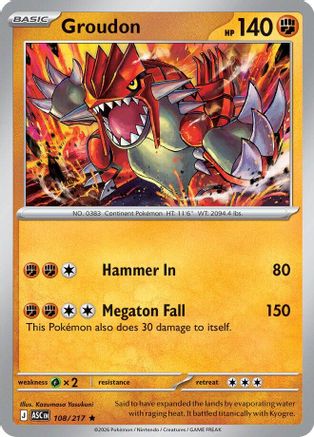 Image of Groudon 108  - Holofoil ME Ascended Heroes - Rare