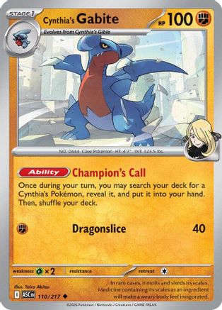 Image of Cynthia's Gabite 110  ME Ascended Heroes - Uncommon