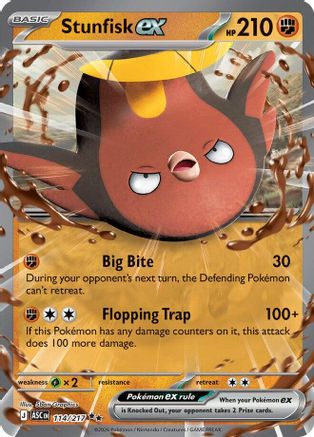 Image of Stunfisk ex 114/217  - Holofoil ME Ascended Heroes - Double Rare