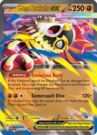 Image of Mega Hawlucha ex 116/217  - Holofoil ME Ascended Heroes - Double Rare