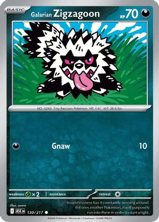 Image of Galarian Zigzagoon 130  ME Ascended Heroes - Common