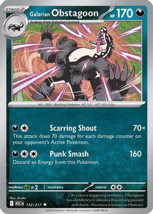 Image of Galarian Obstagoon 132/217  ME Ascended Heroes - Uncommon