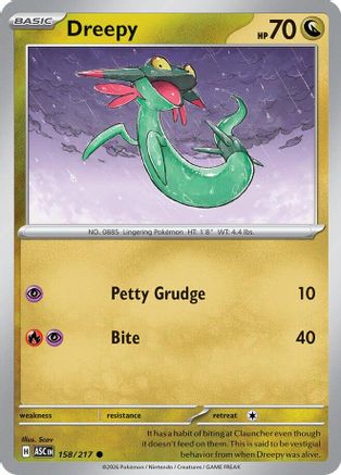 Image of Dreepy 158/217  - Reverse Holofoil ME Ascended Heroes - Common