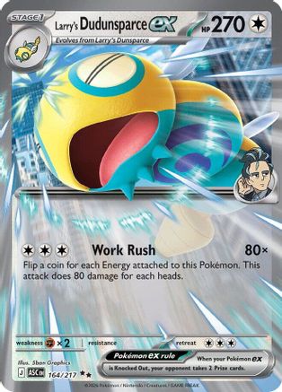 Image of Larry's Dudunsparce ex 164  - Holofoil ME Ascended Heroes - Double Rare