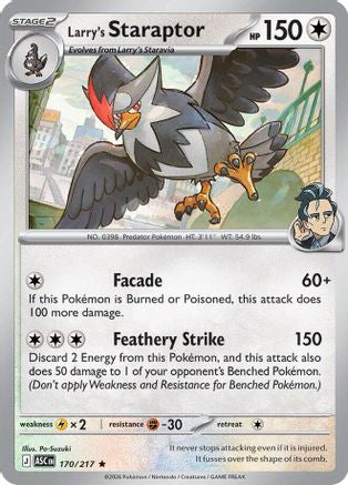 Image of Larry's Staraptor 170/217  - Holofoil ME Ascended Heroes - Rare