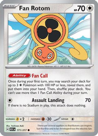 Image of Fan Rotom 171/217  - Reverse Holofoil ME Ascended Heroes - Common