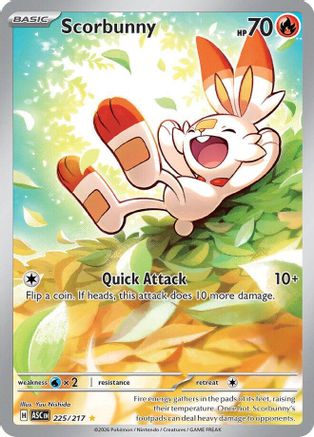Image of Scorbunny 225/217  - Holofoil ME Ascended Heroes - Illustration Rare