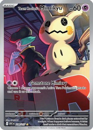 Image of Team Rocket's Mimikyu 238/217  - Holofoil ME Ascended Heroes - Illustration Rare