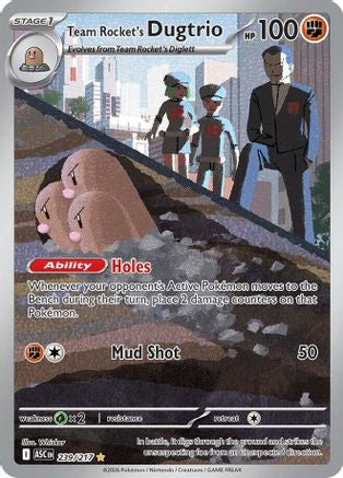 Image of Team Rocket's Dugtrio 239/217  - Holofoil ME Ascended Heroes - Illustration Rare