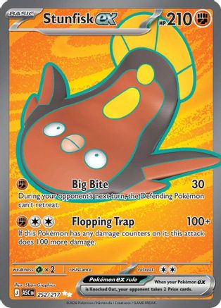 Image of Stunfisk ex 252/217  - Holofoil ME Ascended Heroes - Ultra Rare