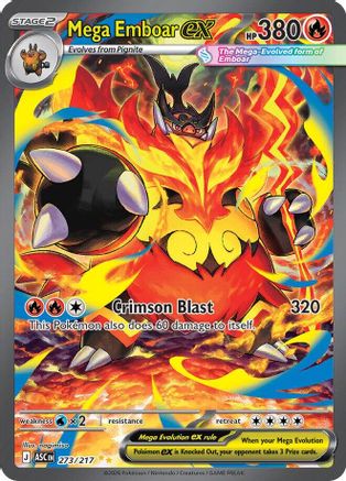 Image of Mega Emboar ex 273/217  - Holofoil ME Ascended Heroes - Special Illustration Rare