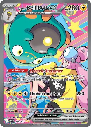 Image of Iono's Bellibolt ex 279/217  - Holofoil ME Ascended Heroes - Special Illustration Rare