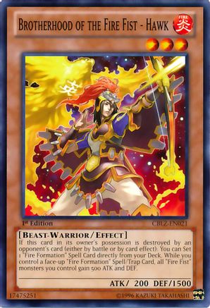 Image of Brotherhood of the Fire Fist - Hawk (CBLZ-EN021) - Cosmo Blazer 1st Edition
