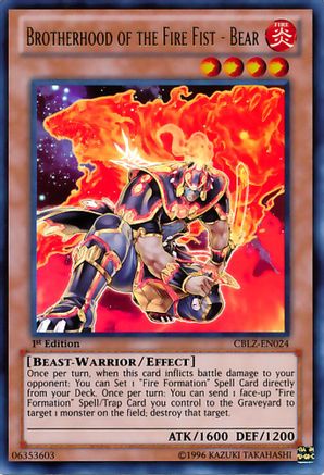 Image of Brotherhood of the Fire Fist - Bear (CBLZ-EN024) - Cosmo Blazer 1st Edition