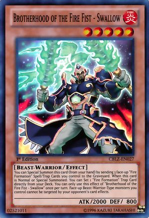 Image of Brotherhood of the Fire Fist - Swallow (CBLZ-EN027) - Cosmo Blazer 1st Edition