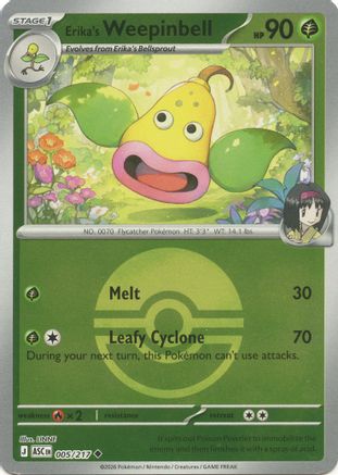 Image of Erika's Weepinbell (Poke Ball) 005  - Reverse Holofoil ME Ascended Heroes - Uncommon