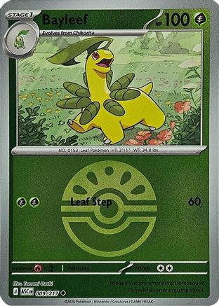 Image of Bayleef (Friend Ball) 009  - Reverse Holofoil ME Ascended Heroes - Uncommon