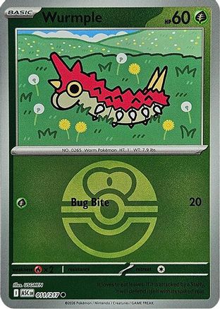 Image of Wurmple (Love Ball) 011  - Reverse Holofoil ME Ascended Heroes - Common