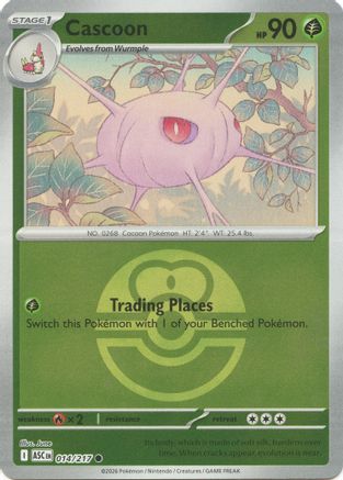 Image of Cascoon (Love Ball) 014  - Reverse Holofoil ME Ascended Heroes - Common