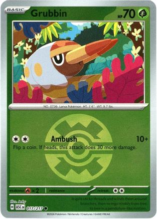 Image of Grubbin (Quick Ball) 017  - Reverse Holofoil ME Ascended Heroes - Common
