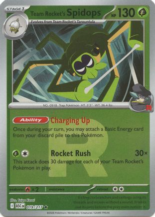 Image of Team Rocket's Spidops (Team Rocket) 019  - Reverse Holofoil ME Ascended Heroes - Rare