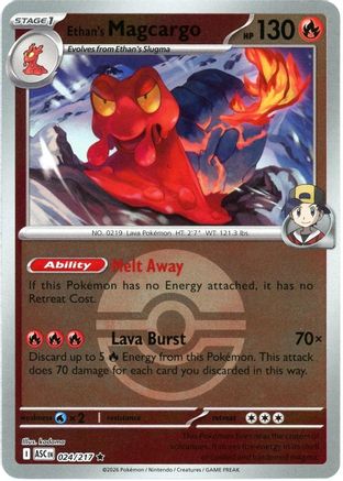 Image of Ethan's Magcargo (Poke Ball) 024/217  - Reverse Holofoil ME Ascended Heroes - Rare