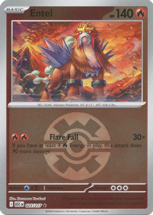 Image of Entei (Quick Ball) 025  - Reverse Holofoil ME Ascended Heroes - Rare