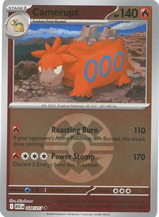 Image of Camerupt (Quick Ball) 028  - Reverse Holofoil ME Ascended Heroes - Uncommon