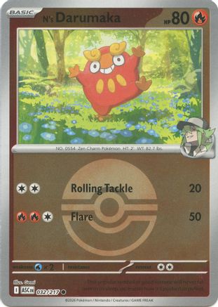 Image of N's Darumaka (Poke Ball) 032  - Reverse Holofoil ME Ascended Heroes - Common