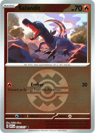 Image of Salandit (Quick Ball) 034  - Reverse Holofoil ME Ascended Heroes - Common