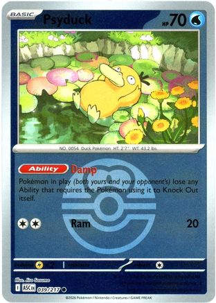Image of Psyduck (Love Ball) 039/217  - Reverse Holofoil ME Ascended Heroes - Common