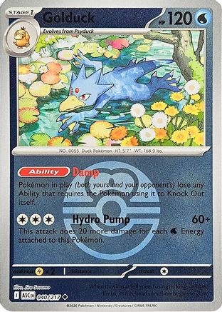 Image of Golduck (Love Ball) 040  - Reverse Holofoil ME Ascended Heroes - Uncommon
