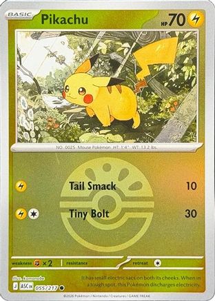 Image of Pikachu (Friend Ball) 055  - Reverse Holofoil ME Ascended Heroes - Common