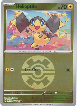 Image of Helioptile (Quick Ball) 063  - Reverse Holofoil ME Ascended Heroes - Common