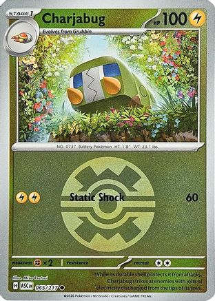 Image of Charjabug (Quick Ball) 065  - Reverse Holofoil ME Ascended Heroes - Common